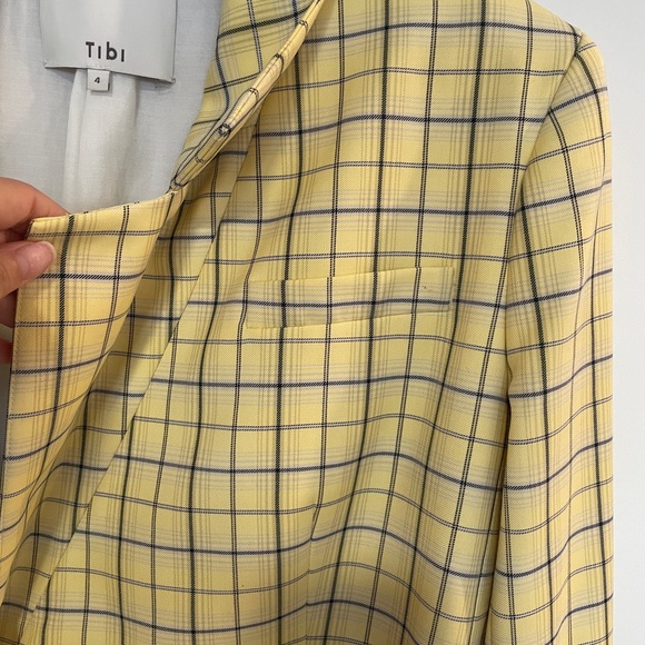 TIBI checker printed plaid wrapping blazer jacket - Picture 5 of 12